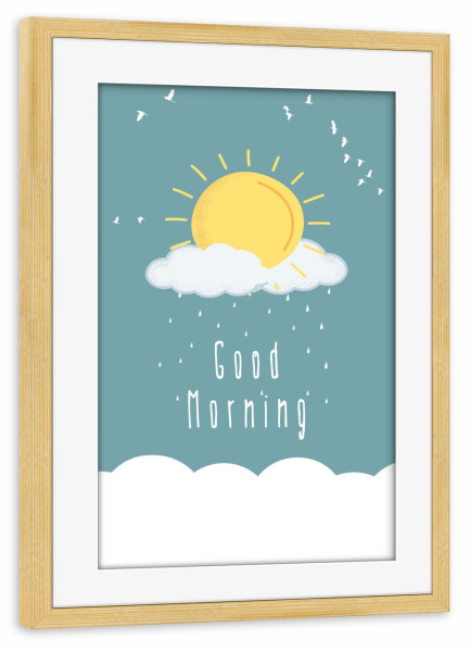 Poster mit Rahmen kiefer "Nettes Guten-Morgen-Portrait" artboxONE - Für Kinder,Liebe,Fiktion,Für Mama