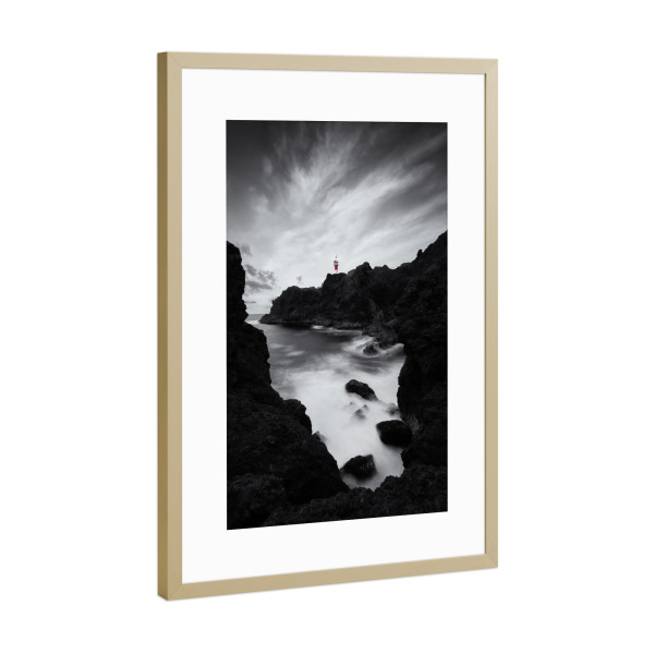 Poster mit Rahmen Gold "Faro de Teno" artboxONE - Natur,Reise,Reise / Strand und Meer