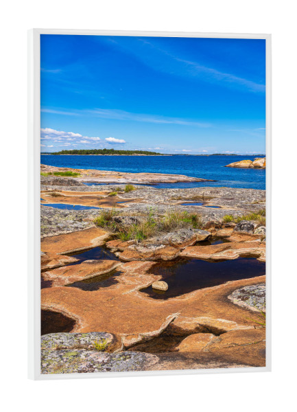 Poster mit weißem Rahmen "Felsen, Ostsee, Himmel" artboxONE - Natur,Reise,Reise / Strand und Meer