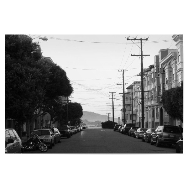 Poster 30x20 cm "Straße in San Francisco" artboxONE - Reise,Schwarzweiß,Architektur,Reise / Länder,Städte / San Francisco