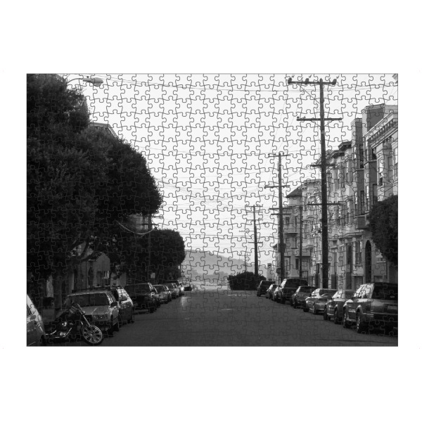 Puzzle Ravensburger "Straße in San Francisco" artboxONE - Reise,Schwarzweiß,Architektur,Reise / Länder,Städte / San Francisco