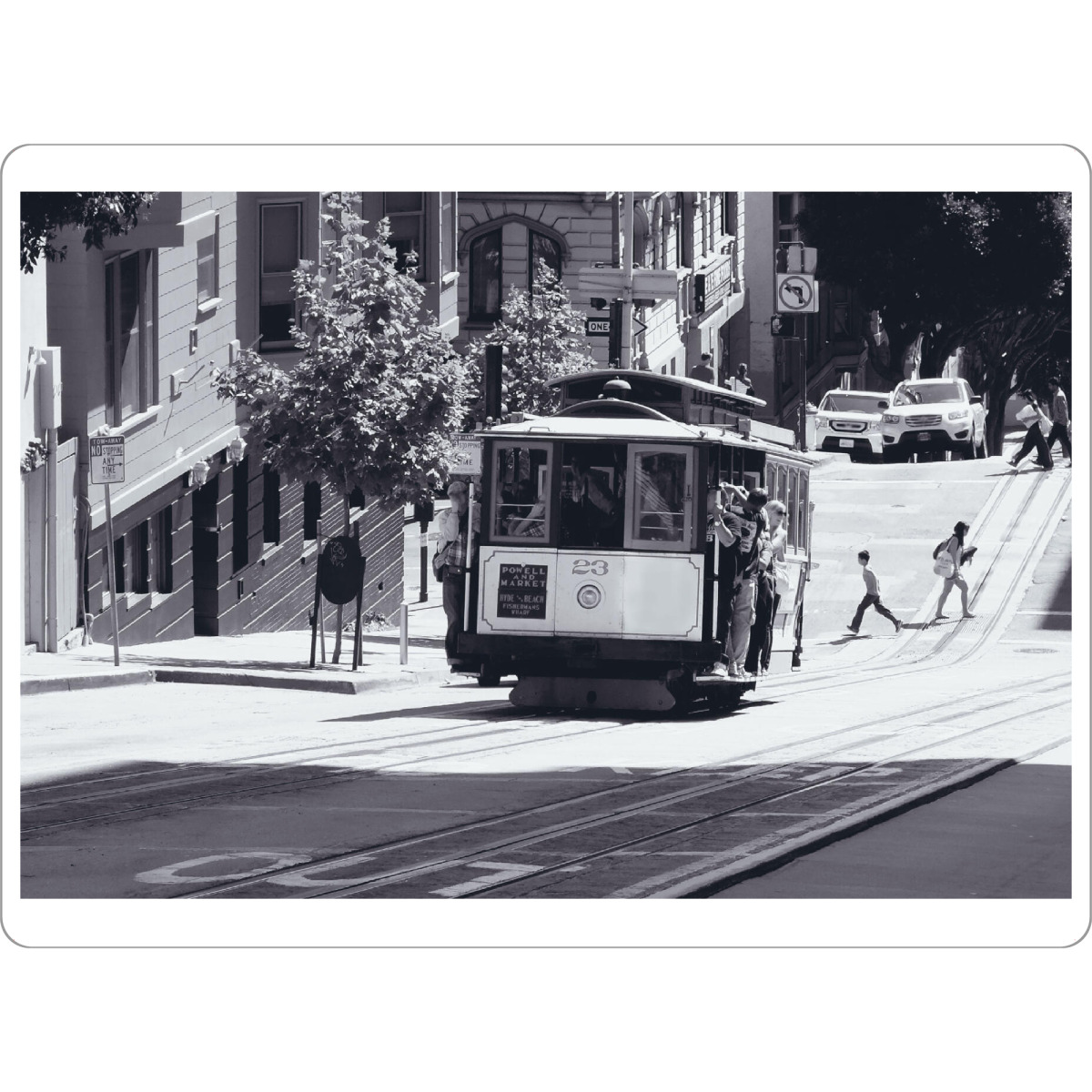 Tischset "Cable Car at San Francisco" artboxONE - Schwarzweiß,Reise / Länder,Städte / San Francisco