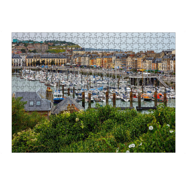 artboxONE Puzzle "Der Hafen von Dieppe" artboxONE - Architektur - Dieppe,Normandie,Frankreich,Hafen,Stadt,Boote,Jacht,Jachthafen,Skyline