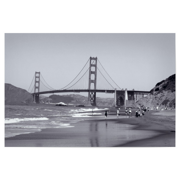 Poster 30x20 cm "The Golden Gate Bridge @ SFO" artboxONE - Reise,Schwarzweiß,Reise / Strand und Meer,Reise / Länder,Städte / San Francisco