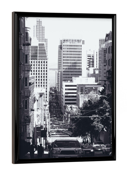 Poster mit schwarzem Rahmen "The Streets of San Francisco" artboxONE - Reise,Schwarzweiß,Architektur,Reise / Länder,Städte / San Francisco
