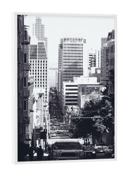 Poster mit weißem Rahmen "The Streets of San Francisco" artboxONE - Reise,Schwarzweiß,Architektur,Reise / Länder,Städte / San Francisco