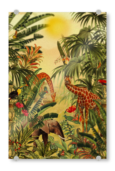 Acrylglasbild "Schöner Wald X" artboxONE - Floral,Tiere - Floral,Blumen,Botanisch,Tropisch,Exotisch,Dschungel,Flora,Tiere,Landschaft