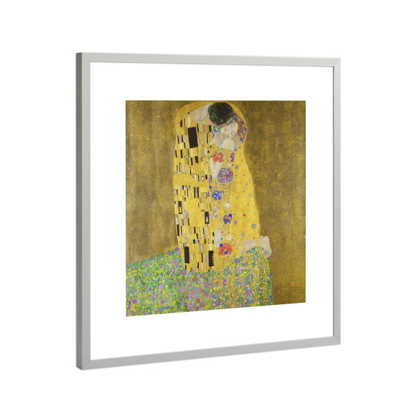 Poster mit Rahmen Silber "Der Kuss" artboxONE - Menschen,Liebe,Männer