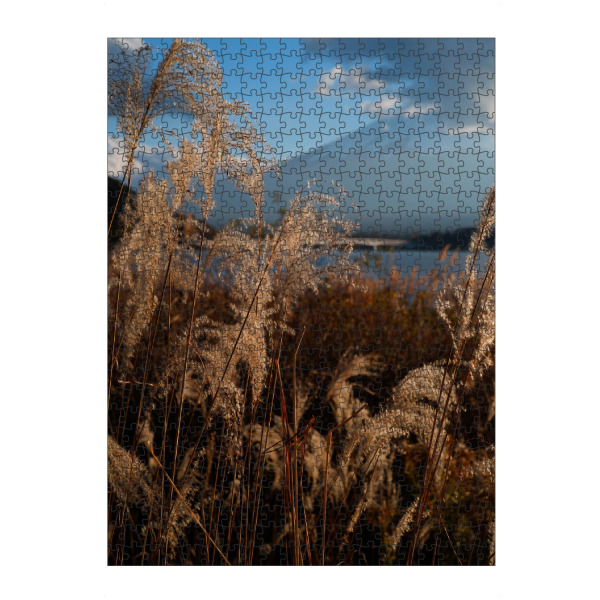 Puzzle Ravensburger "Gelbe Wiese" artboxONE - Natur,Reise - Gelbe wiese,Berg,See,Natur,Floral - Bild gelbe wiese