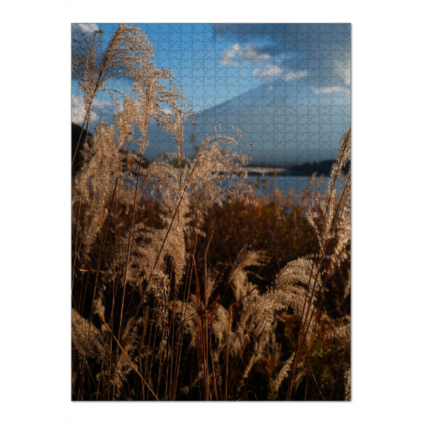 Puzzle Ravensburger "Gelbe Wiese" artboxONE - Natur,Reise - Gelbe wiese,Berg,See,Natur,Floral - Bild gelbe wiese