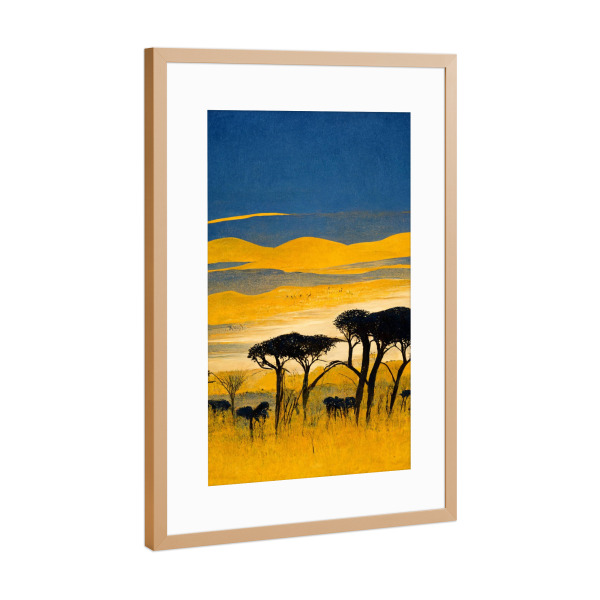 Poster mit Rahmen Kupfer "Südafrikanische Savanne" artboxONE - Natur,Reise,Tiere,Reise / Afrika