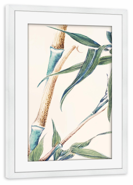 Poster mit Rahmen weiß "Japanischer Bambus" artboxONE - Natur,Floral