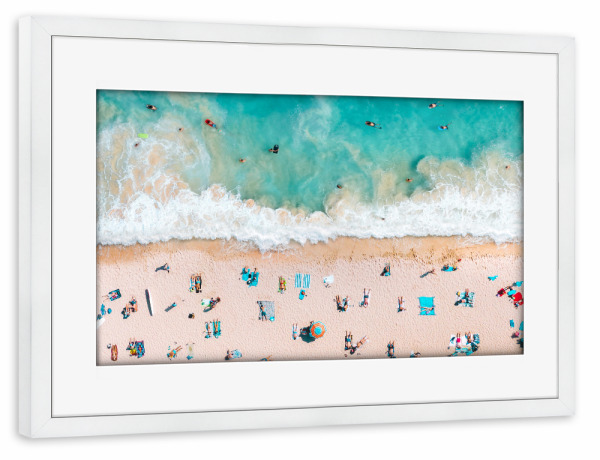 Poster mit Rahmen weiß "Strandstimmung Leben" artboxONE - Natur,Für Kinder,Menschen,Reise / Strand und Meer,Städte / Sydney