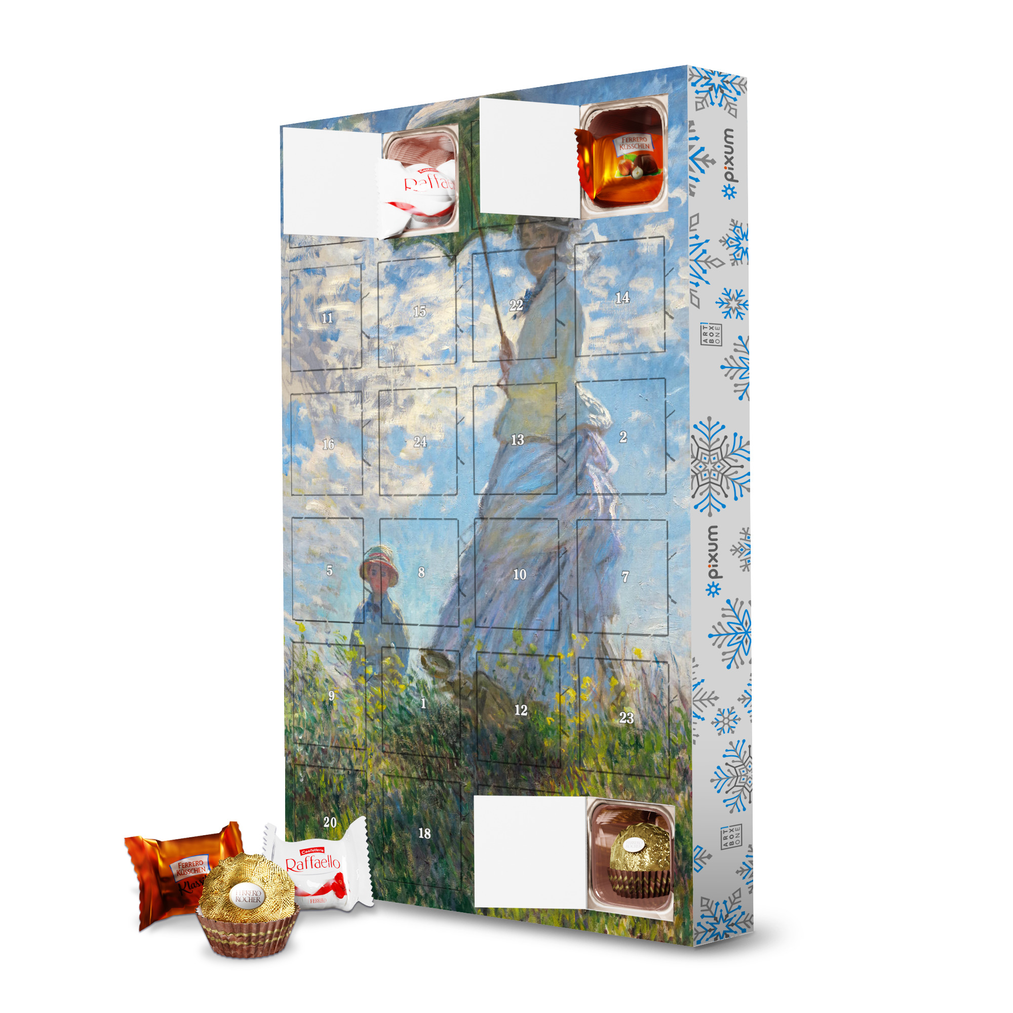 Adventskalender mit Ferrero Pralinen Frau mit Sonnenschirm - C. Monet artboxONE Adventskalender Menschen
