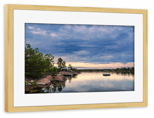 Poster mit Rahmen kiefer "Ostseeküste am Abend" artboxONE - Natur,Reise,Reise / Strand und Meer,Reise / Länder