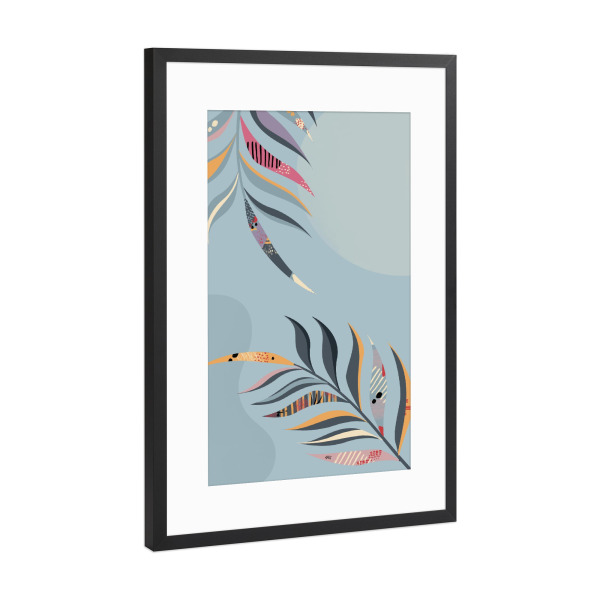 Poster mit Rahmen Schwarz (Metallic) "Nur Retro-Tropen" artboxONE - Natur,Floral,Abstrakt