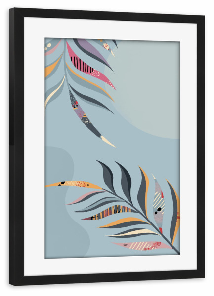 Poster mit Rahmen schwarz "Nur Retro-Tropen" artboxONE - Natur,Floral,Abstrakt