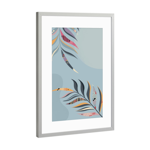 Poster mit Rahmen Silber "Nur Retro-Tropen" artboxONE - Natur,Floral,Abstrakt