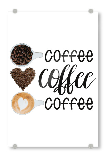 Acrylglasbild "Kaffee Illustrationen" artboxONE - Typografie,Essen & Trinken,Buchstaben,Für Mama