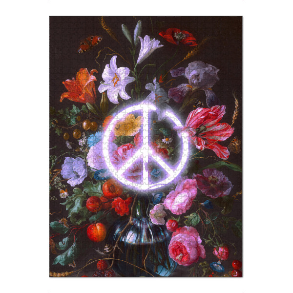 Puzzle Ravensburger "Frieden & Blumen" artboxONE - Floral - Blumen,Pop art,Moderne kunst,Zeitgenössische kunst,Vintage,Retro,Frieden,Malerei