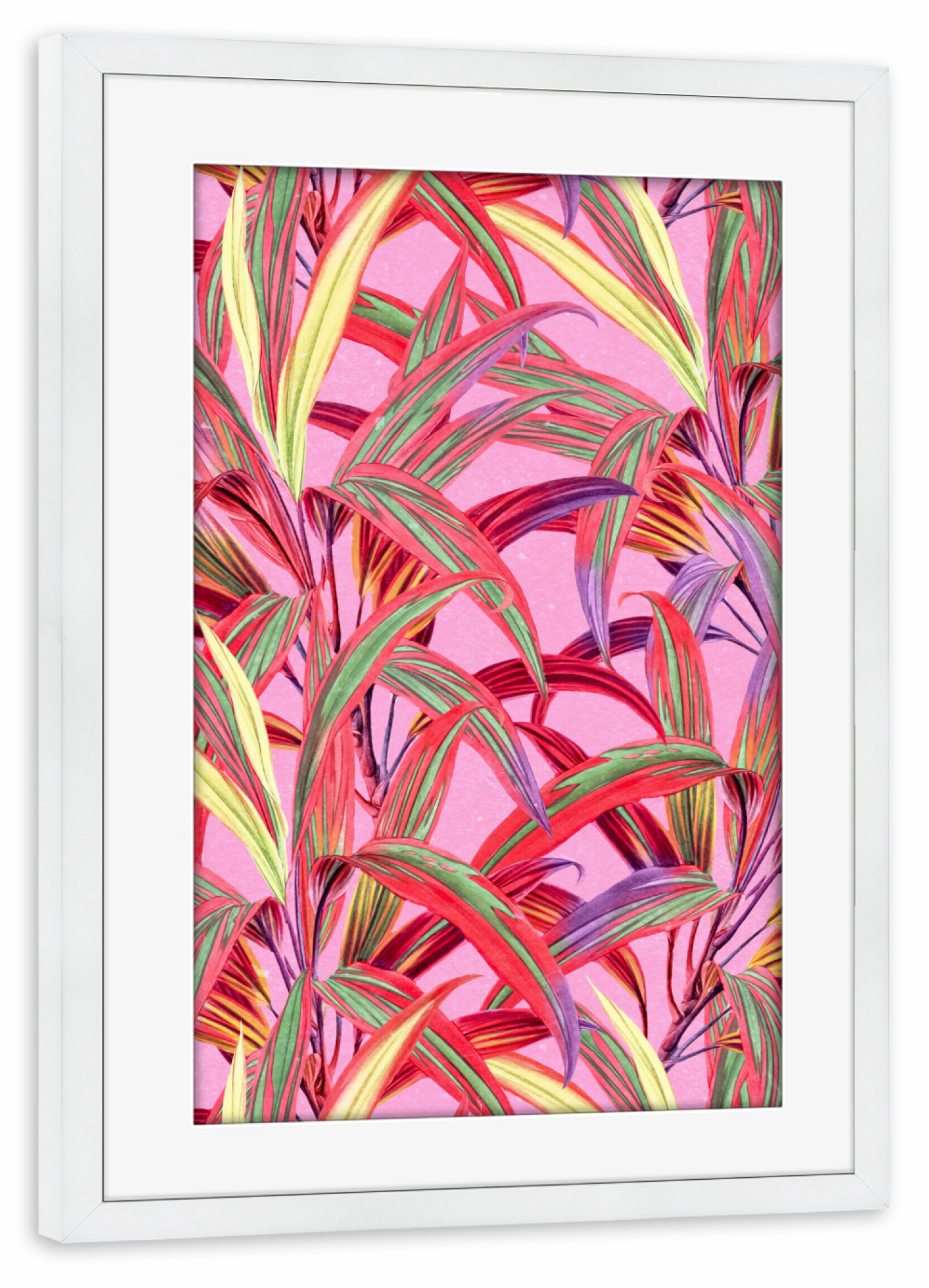 Poster mit Rahmen weiß "Tropisches Rosa" artboxONE - Natur,Floral,Liebe