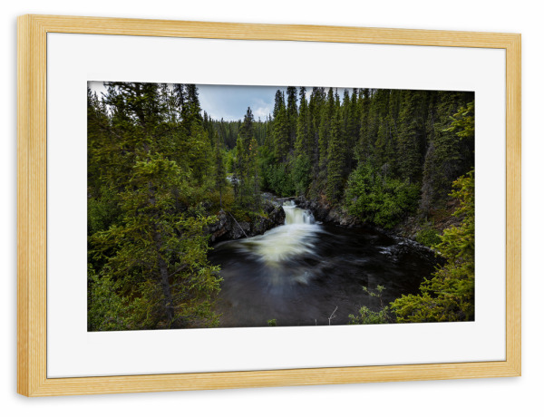 Poster mit Rahmen kiefer "Wasserfall in den Rocky Mountains" artboxONE - Natur