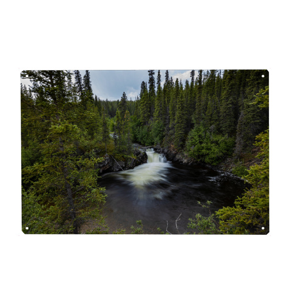 Holzbild "Wasserfall in den Rocky Mountains" artboxONE - Natur