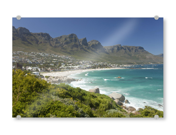 Acrylglasbild "Kapstadt" artboxONE - Reise / Strand und Meer - Kapstadt,Westkap,Südafrika,Camps bay,Twelve apostles mountain range,Strand