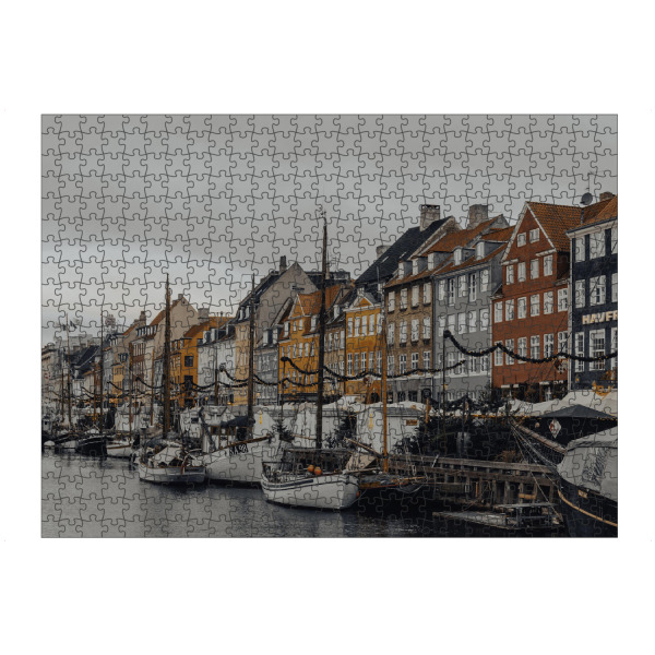 Puzzle Ravensburger "Nyhavn an einem bewölkten Tag B" artboxONE - Reise,Architektur,Städte / København