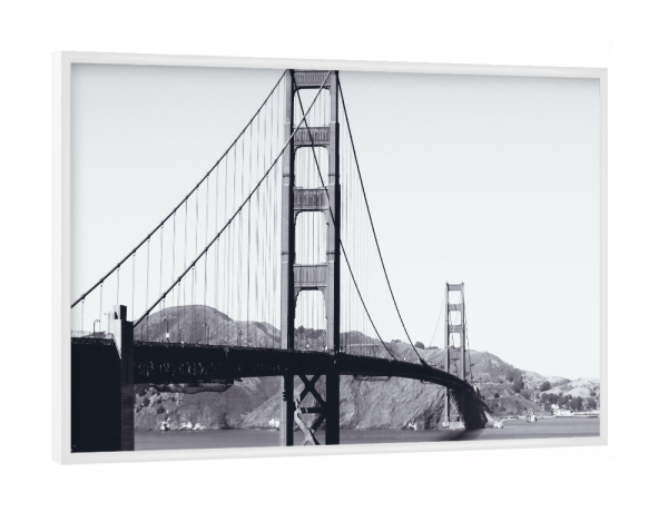 Poster mit weißem Rahmen "Die Goldenes Tor Brücke" artboxONE - Reise,Schwarzweiß,Reise / Strand und Meer,Reise / Länder,Städte / San Francisco