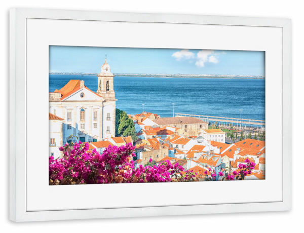 Poster mit Rahmen weiß "Blume in Lissabon" artboxONE - Städte,Reise,Architektur,Reise / Länder,Städte / Weitere
