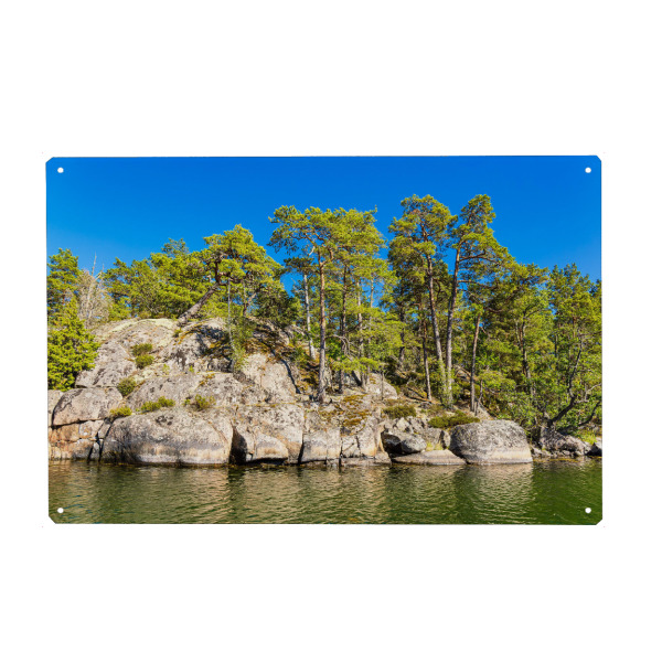 Holzbild "Ostsee, Felsen, Bäume" artboxONE - Natur,Reise,Reise / Strand und Meer,Reise / Länder