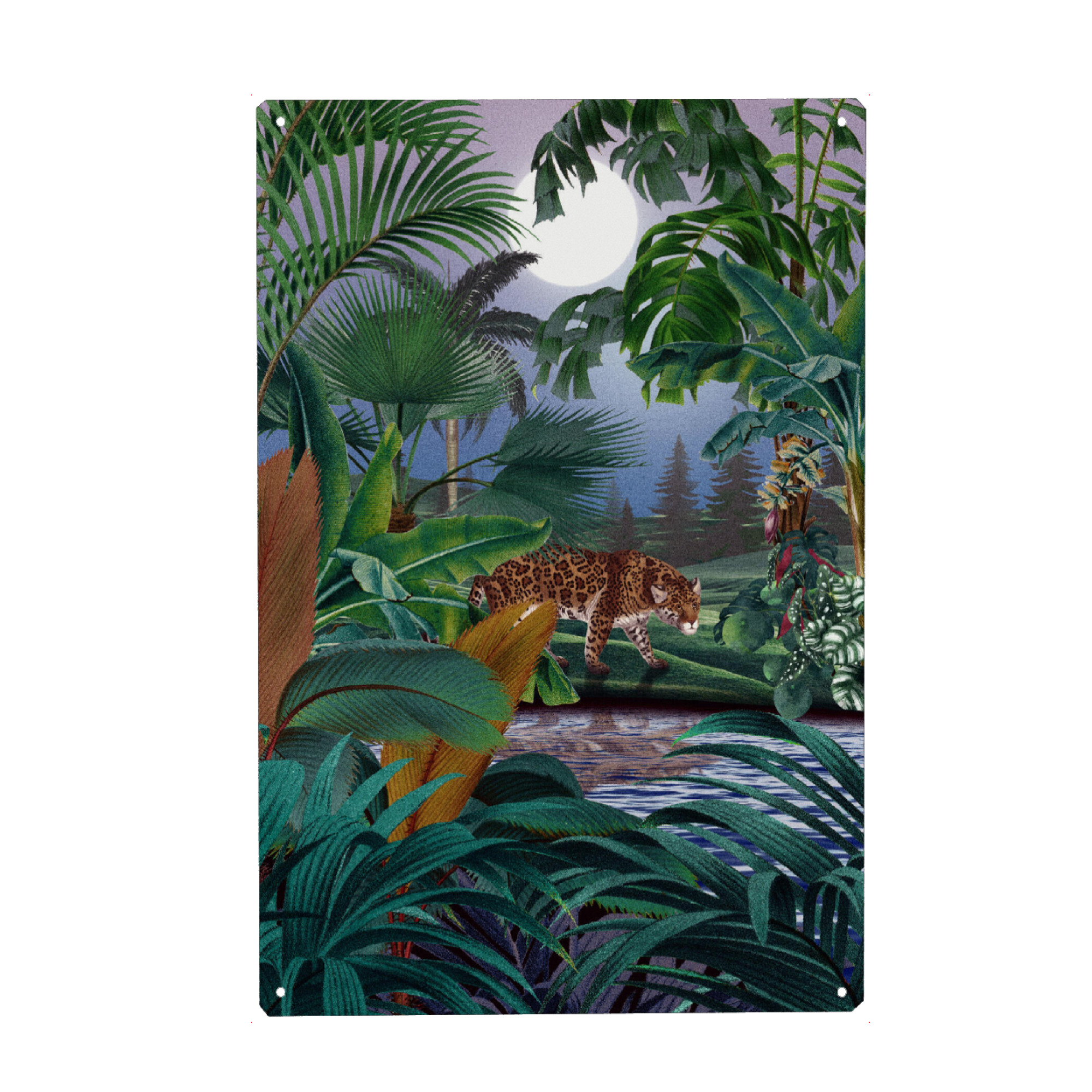 Metall Poster "Leoparden-Dschungel" artboxONE - Natur,Floral,Tiere