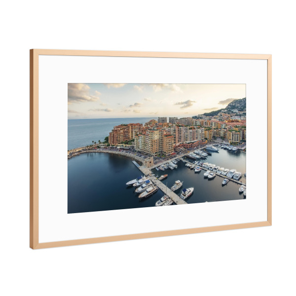 Poster mit Rahmen Kupfer "Distrikt Fontvieille" artboxONE - Städte,Reise,Architektur,Reise / Strand und Meer,Reise / Länder