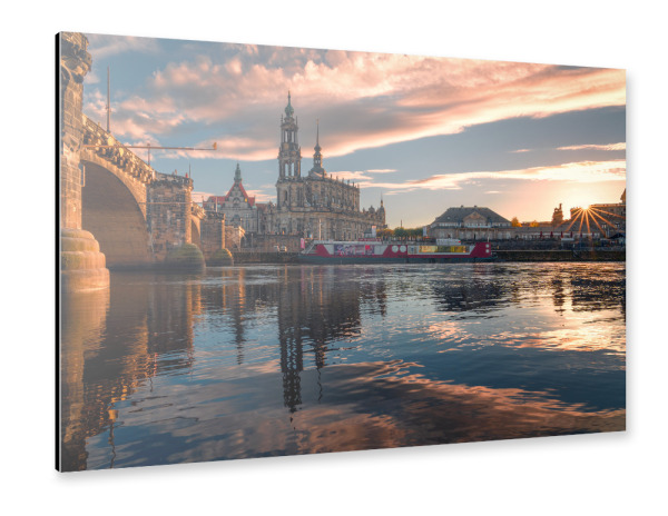 Alu-Dibond "Elbblick Dresden" 30x20 cm artboxONE