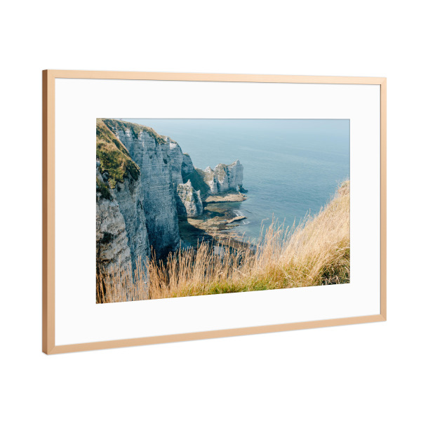 Poster mit Rahmen Kupfer "Französische Küste" artboxONE - Natur,Reise - Etretat,Frankreich,Normandie,Meer,Wasser,Felsen,Küste,Natur,Bretagne,Reise