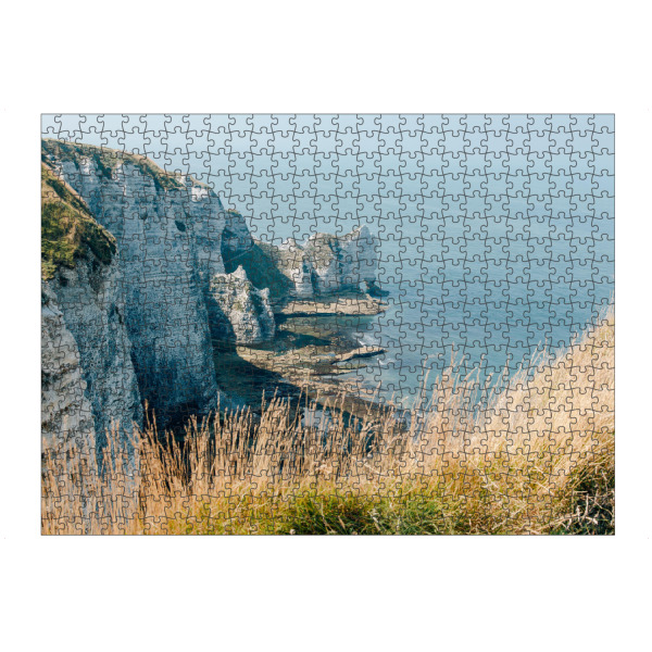 Puzzle Ravensburger "Französische Küste" artboxONE - Natur,Reise - Etretat,Frankreich,Normandie,Meer,Wasser,Felsen,Küste,Natur,Bretagne,Reise
