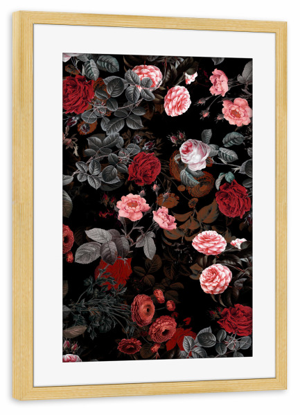 Poster mit Rahmen kiefer "Nacht Waldnacht" artboxONE - Natur,Floral,Liebe