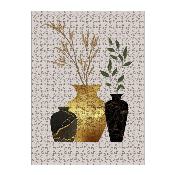 artboxONE Puzzle "Vase in Gold und Schwarz" artboxONE - Natur,Floral,Abstrakt