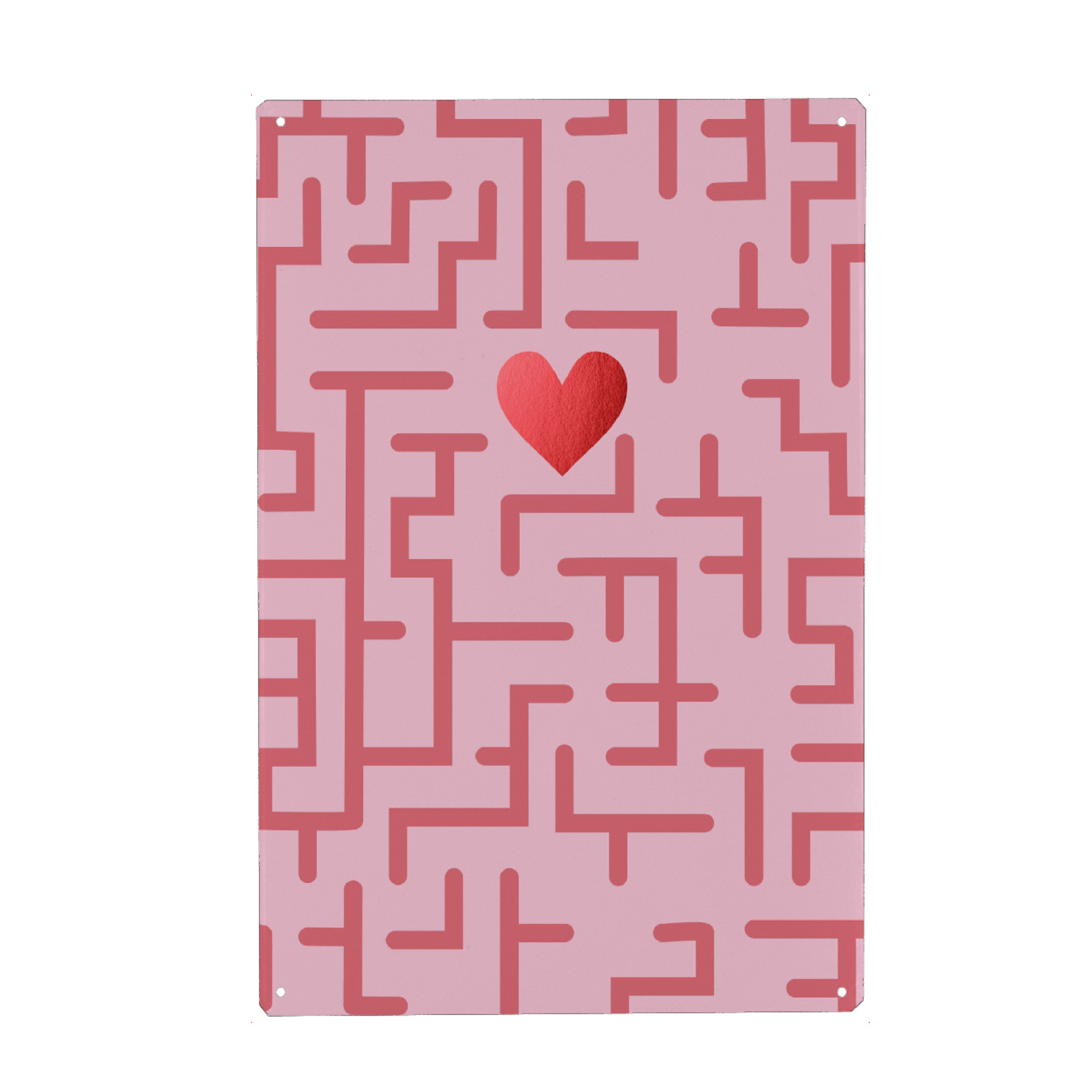 Metall Poster "Erstaunliche Liebe" artboxONE - Liebe - Liebe,Labyrinth,Rosa,Spiel,Valentinstag,Geschenk,Bester freund,Bae,Herz - Blechschild