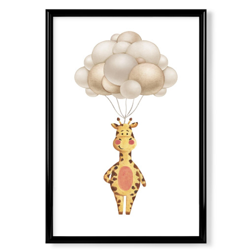 Nette Giraffe mit Luftballons