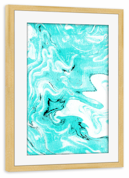 Poster mit Rahmen kiefer "Marmor in Smaragdgrün" artboxONE - Abstrakt