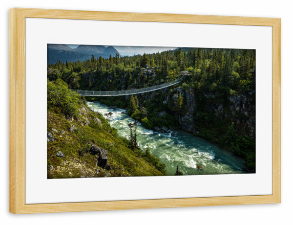 Poster mit Rahmen kiefer "Yukon River in Kanada" artboxONE - Natur