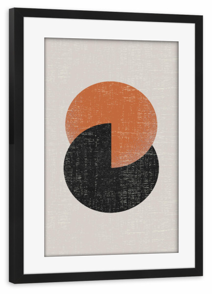 Poster mit Rahmen schwarz "Abstrakte rustikale Kunst" artboxONE - Abstrakt,Architektur,Geometrie