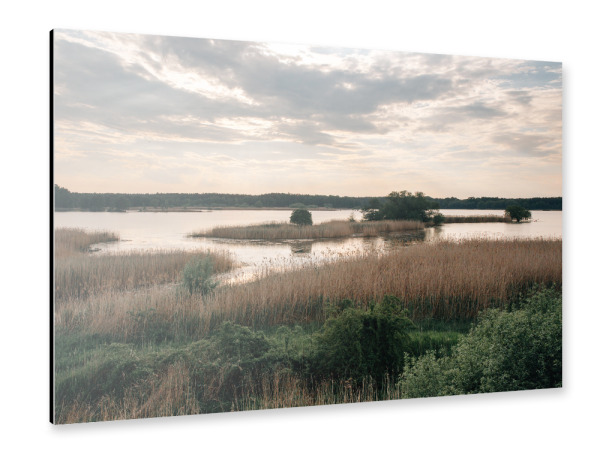 Alu-Dibond "Abendstimmung und See" 30x20 cm artboxONE