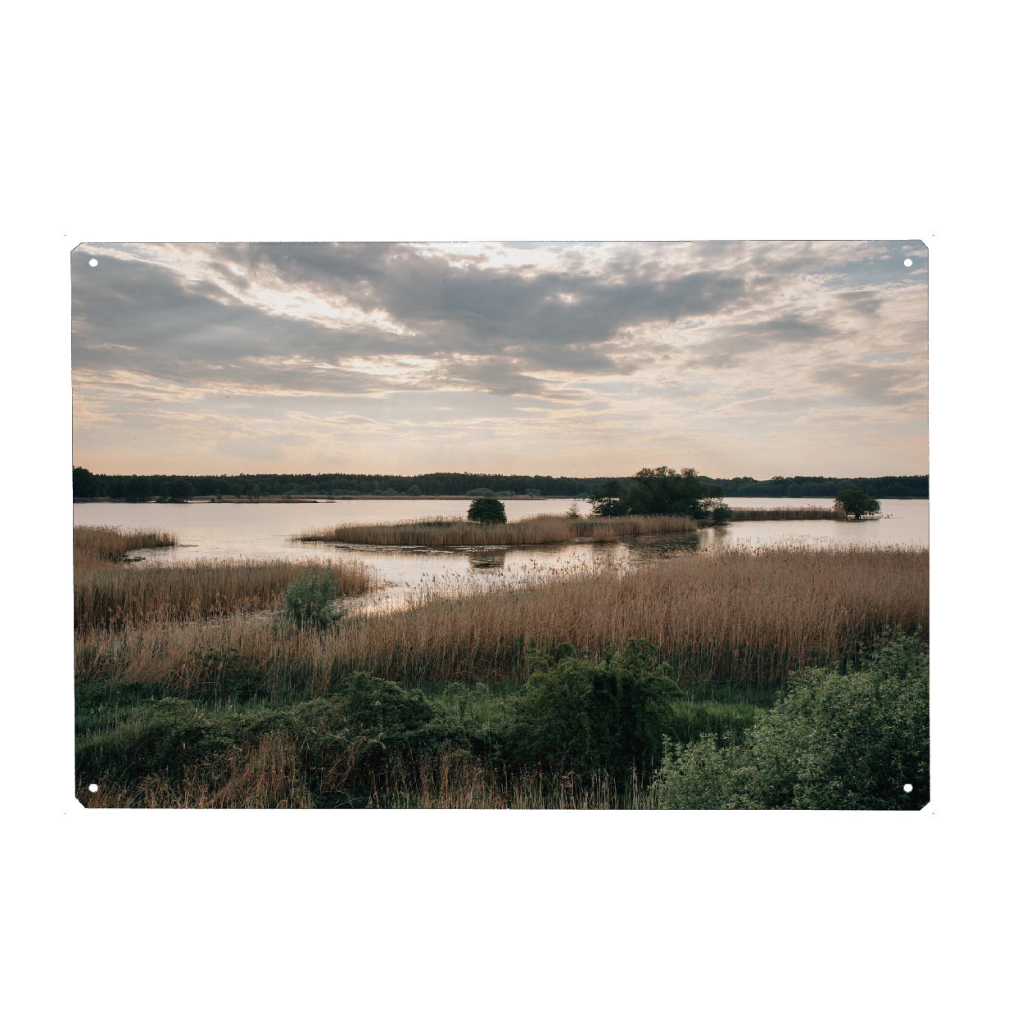 Holzbild "Abendstimmung und See" artboxONE - Natur,Reise,Floral,Buchstaben / L,Buchstaben / S