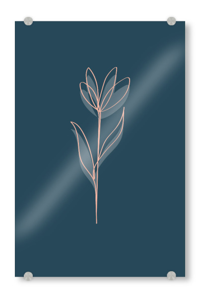 Acrylglasbild "Lass es Blühen" artboxONE - Natur,Floral,Abstrakt - Blumen,Abstrakt,Scandi-design,Strichzeichnung,Floral