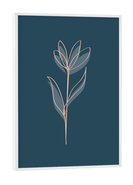 Poster mit weißem Rahmen "Lass es Blühen" artboxONE - Natur,Floral,Abstrakt - Blumen,Abstrakt,Scandi-design,Strichzeichnung,Floral