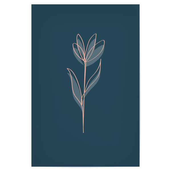 Poster "Lass es Blühen" artboxONE - Natur,Floral,Abstrakt - Blumen,Abstrakt,Scandi-design,Strichzeichnung,Floral