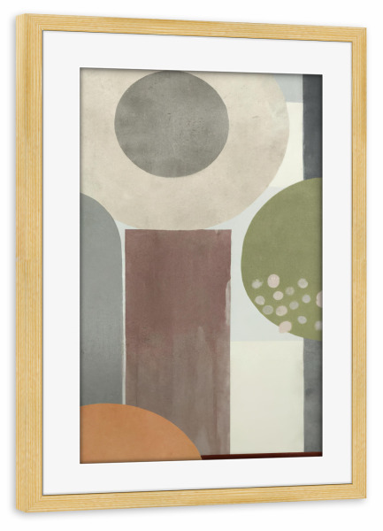 Poster mit Rahmen kiefer "Geometrische abstrakte Kunst" artboxONE - Abstrakt,Geometrie - Geometrie,Abstrakt,Formen,Bunt